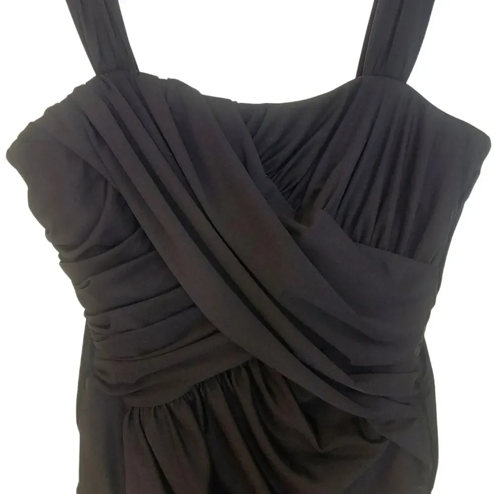 Miraclesuit Black Ruched One Piece Swimsuit Tummy Control Size 14